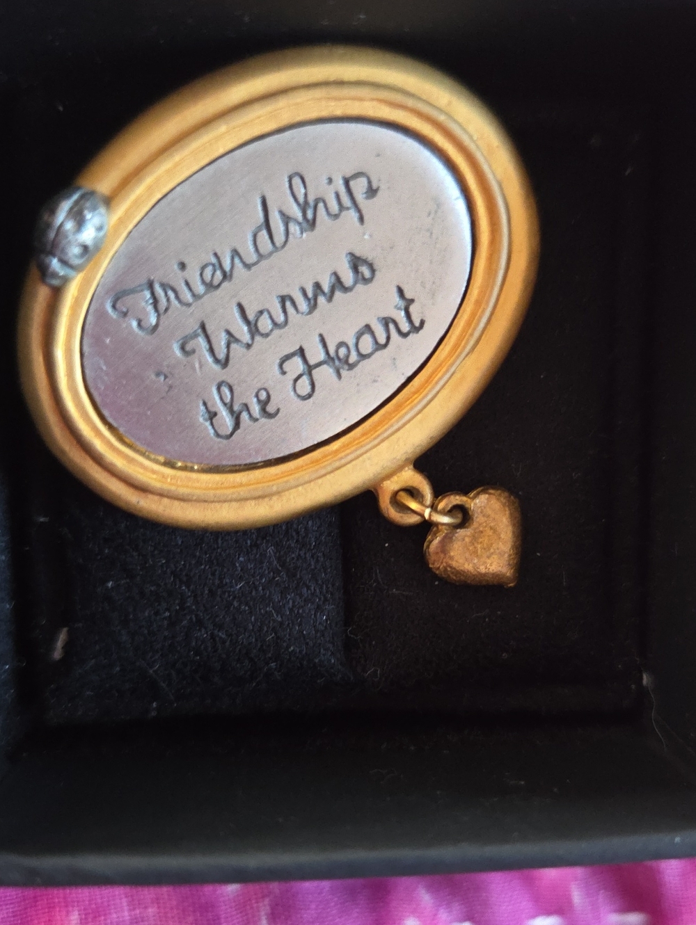 Marjolein Bastin Hallmark Gold-Tone Friendship Warms the Heart Hallmark Brooch